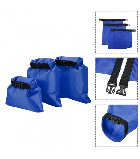 Lixada Pack of 3 1L+2L+3L Waterproof Dry Bag Outdoor Portable Ultralight Dry Sacks Camping Backpacking Kayaking