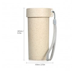 350ml Portable Water Bottle Wheat Straw Water Cup Beverage Cup