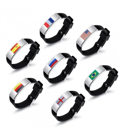 2018 Football World Cup Flag Pattern Sports Bracelet