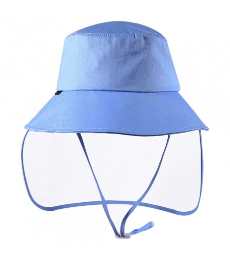 Outdoor UV Protection Sun Cap Detachable Traveling Fishing Bucket Hat with Removable Visor Face Cover for Kids Boys Girls Age 3 - 10