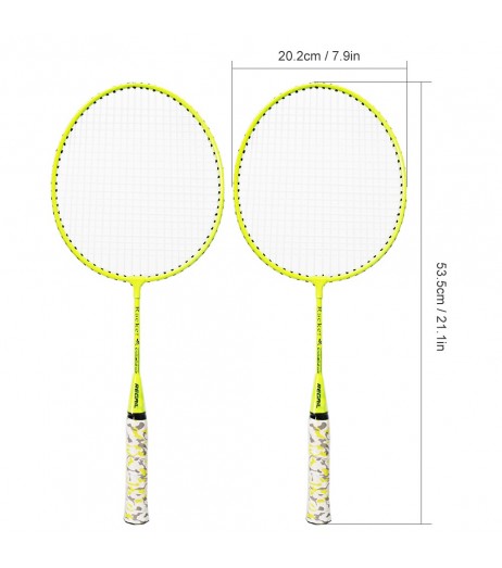 1 Pair Badminton Rackets with Balls 2 Player Badminton Set for Children Indoor Outdoor Sport Game