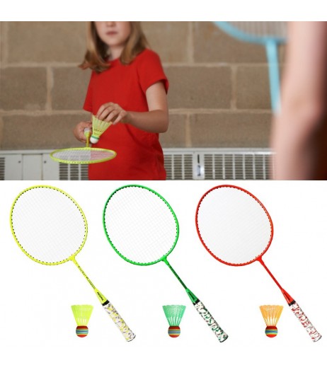 1 Pair Badminton Rackets with Balls 2 Player Badminton Set for Children Indoor Outdoor Sport Game