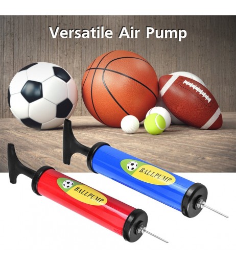 6-in Plastic Football Soccer Air Pump Inflatable Ball Hand Air Pump  Mini PVC Balloon Pump Double-purpose  Ball Maintenance Kit  Blue
