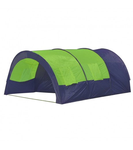 Tenda da campeggio in poliestere per 6 persone Blu-Verde