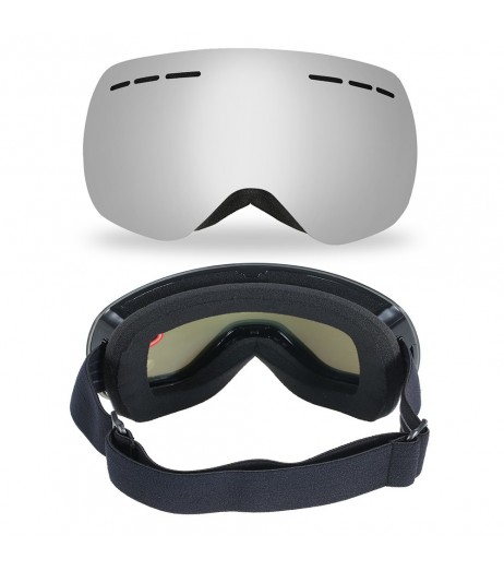 Lixada Frameless Ski Goggles Winter Snow Sports Snowboard Goggles Ventilated Anti-fog UV Protection Spherical Dual Lens for Snowmobile Skiing Skating