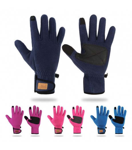 Outdoor Sports Winter Warm Thermal Fleece Gloves Touch Screen Gloves for Men and Women