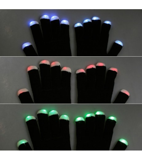 Lighting Flashing Gloves Black