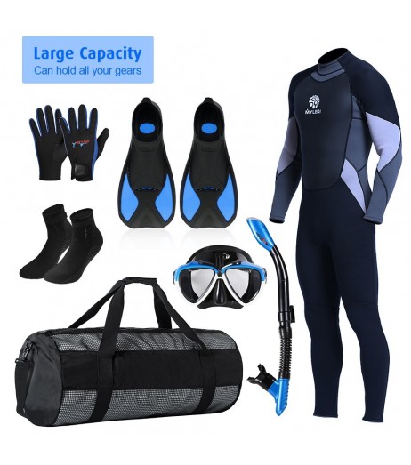 Lixada Mesh Duffel Gear Bag Snorkel Equipement Carry Bag for Mask Snorkel Fins Scuba Diving Surfing Gear