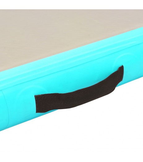 Inflatable exercise mat with pump 300 × 100 × 10 cm PVC green