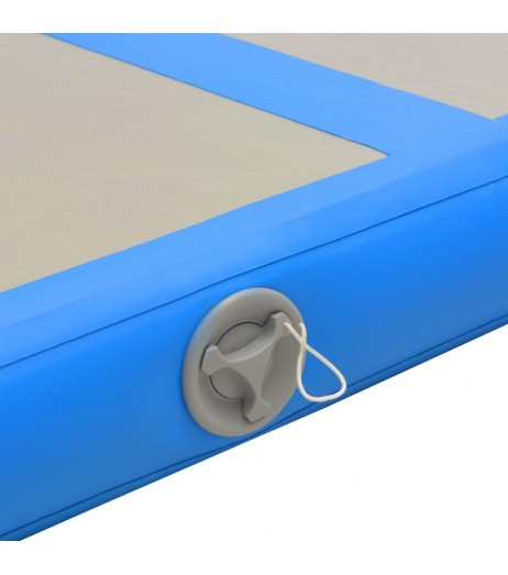 Inflatable exercise mat with pump 400 × 100 × 10 cm PVC blue