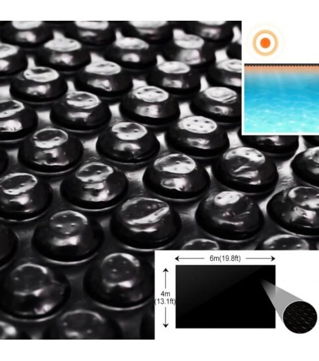 Floating Rectangular PE Solar Pool Film 6 x 4 m Black