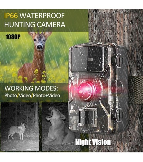 12MP 1080P Wildlife Hunting Trail and Game Camera Motion Activated Security Camera IP66 Waterproof Outdoor Infrared Night Vision Hunting Scouting Camera