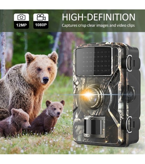 12MP 1080P Wildlife Hunting Trail and Game Camera Motion Activated Security Camera IP66 Waterproof Outdoor Infrared Night Vision Hunting Scouting Camera