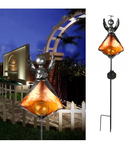 Solar LED Simulate Flame Light Lawn Lantern Lamp Waterproof Outdoor Lights
