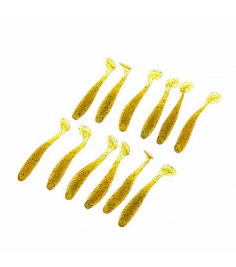 12Pcs 5cm / 0.6g Soft Artificial Fishing Lures Small Size Lightweight Grub Worm Swimbaits