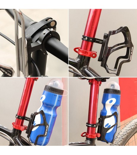 GUB Ultralight Bicycle Water Bottle Cage Adapter Adjustable Rotation Bike Water Rack Seatpost Handlebar Bottle Holder Mount Clip