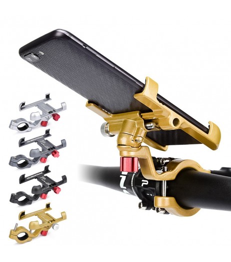 Strong Aluminum Alloy Bike Phone Mount Bicycle Motorcycle Phone Holder 360° Rotation Adjustable Phone Cradle 31.8mm Handlebar